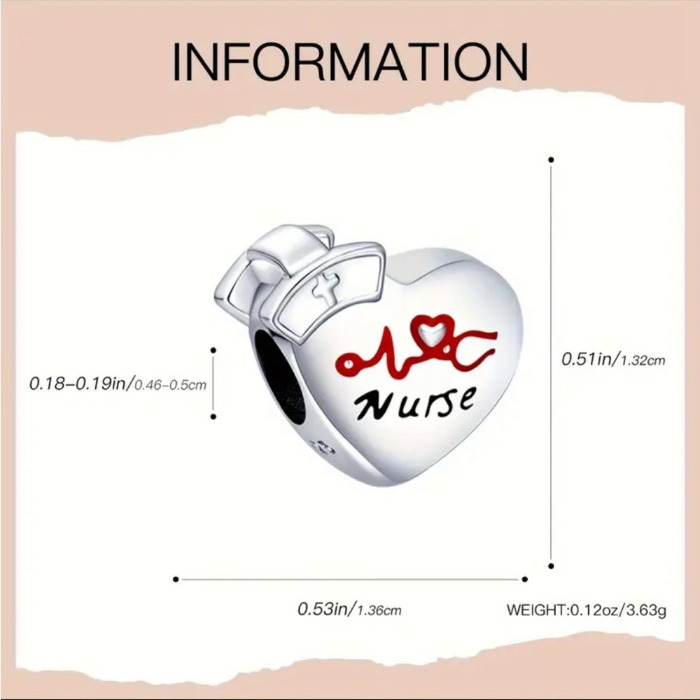 925 Nurse Bracelet Charm For Pandora - Picture 3 of 4